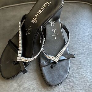 Black Rhinestone Women's Sandals